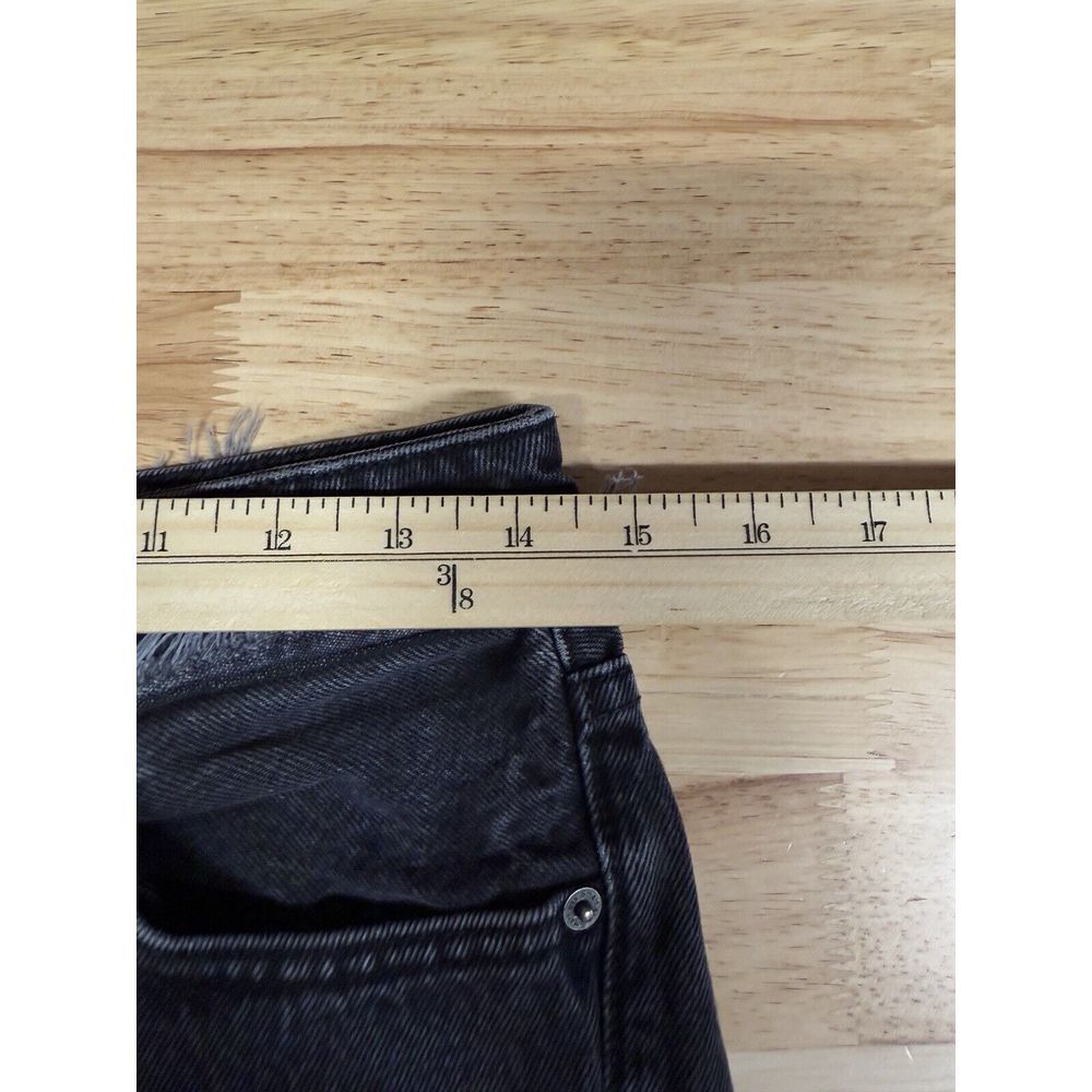 Reformation Crop Cigarette Euphrates Raw Hem Frayed Charcoal‎ Black - Picture 12 of 16